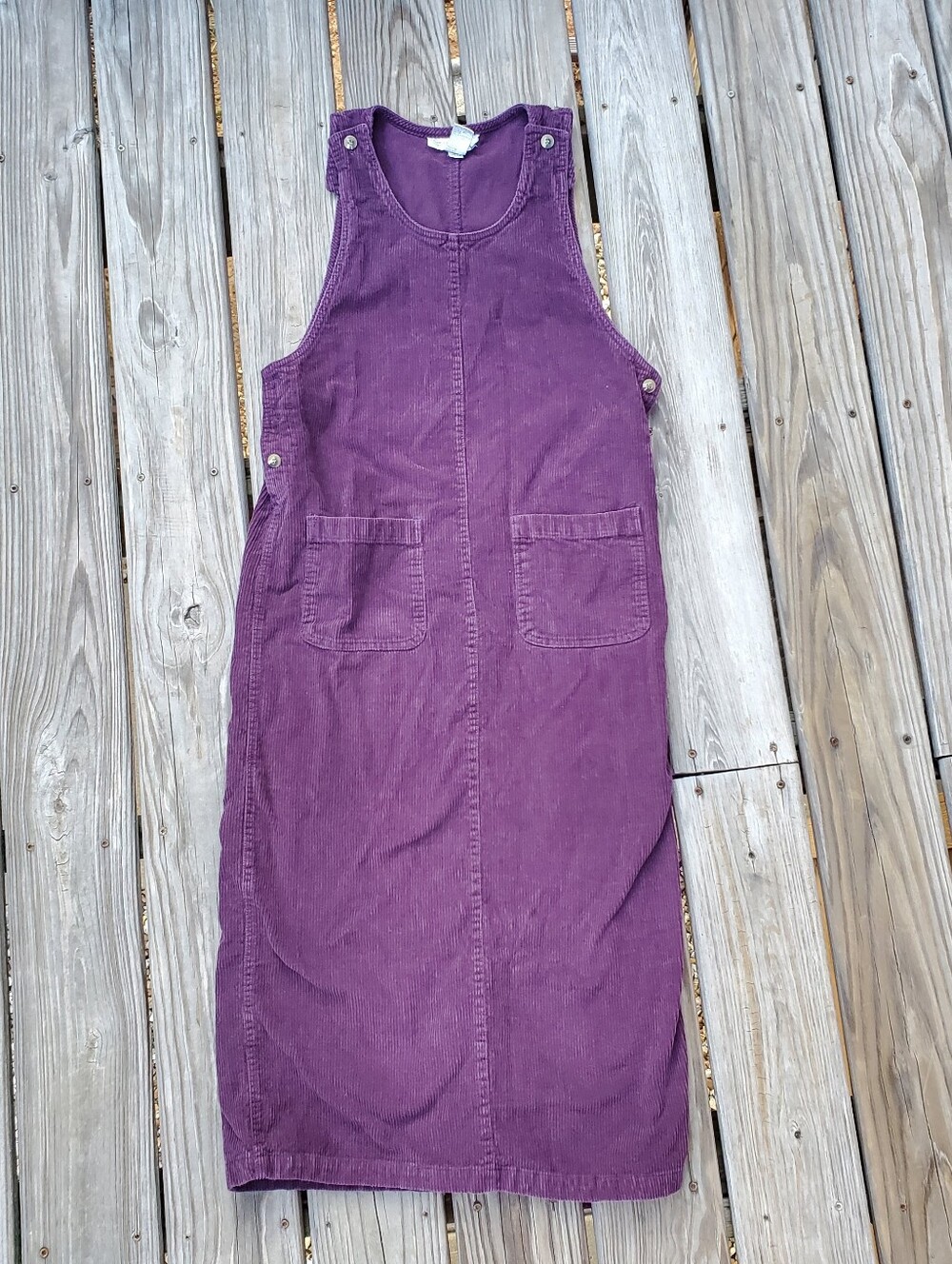 Vintage Corduroy Jumper Dress Purple 100% Cotton Teacher Whimsical Cottagecore